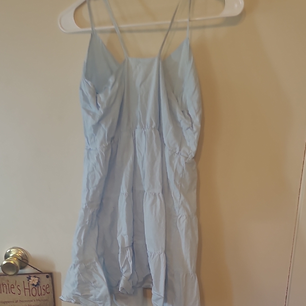 Blue Ruffled Sleeveless Mini Dress - Picture 4 of 4